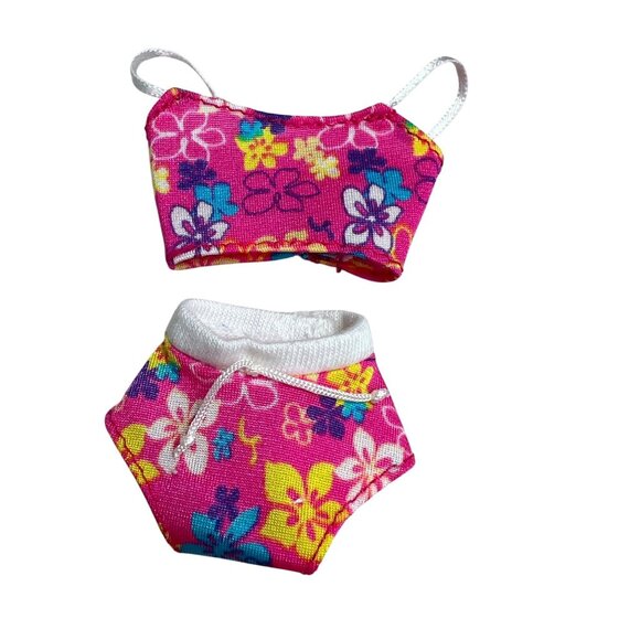 Hawaii Barbie Swimsuit Pink Bikini Tankini Tropical Floral 2 Piece 1999 - Picture 1 of 4